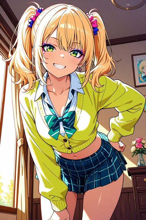 【AI CG集】金髪ギャルの誘惑 - サンプル画像 1