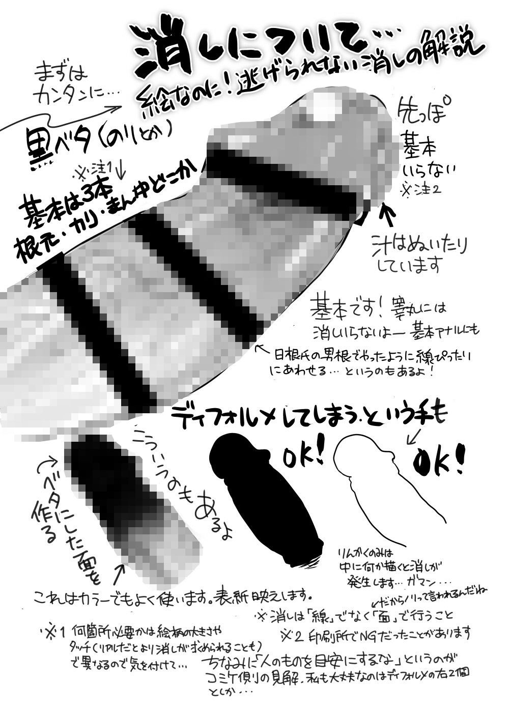 やさしい男根の描き方と消しのいれ方 - サンプル画像 3