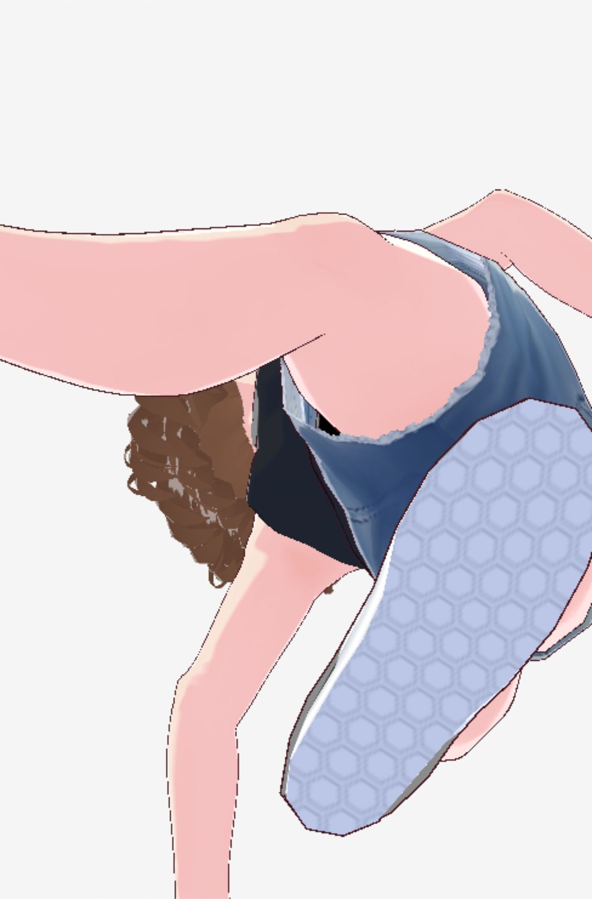 黒いノースリーブにデニムのショートパンツのお姉さん（セリフなし  3DCGモデル  イラスト集） - サンプル画像 6