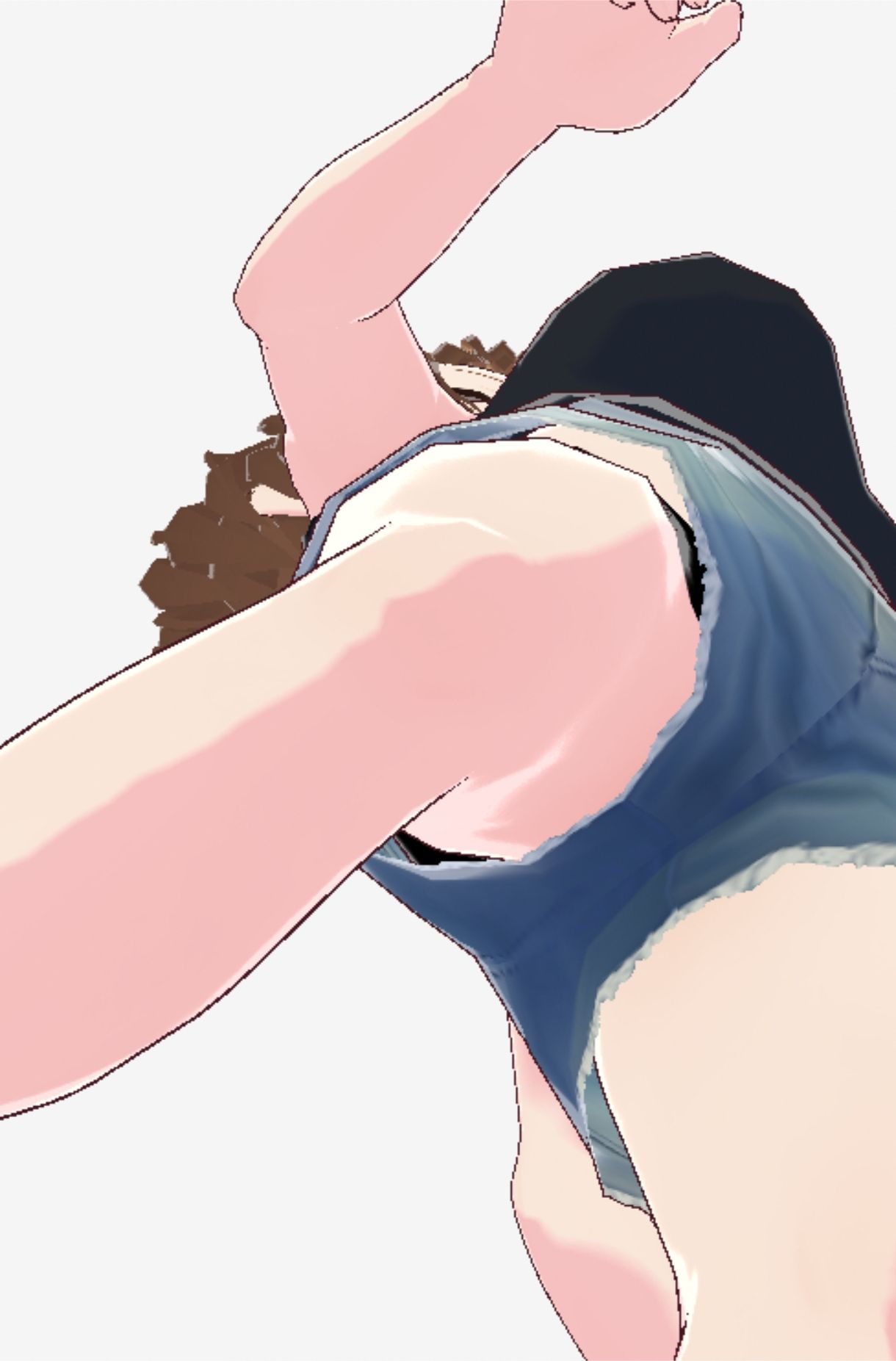 黒いノースリーブにデニムのショートパンツのお姉さん（セリフなし  3DCGモデル  イラスト集） - サンプル画像 9