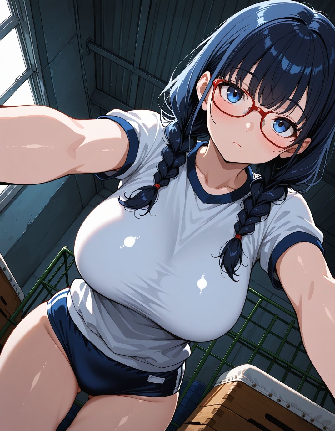 ブルマ日和。― 三つ編みメガネ女子編 ― - サンプル画像 1