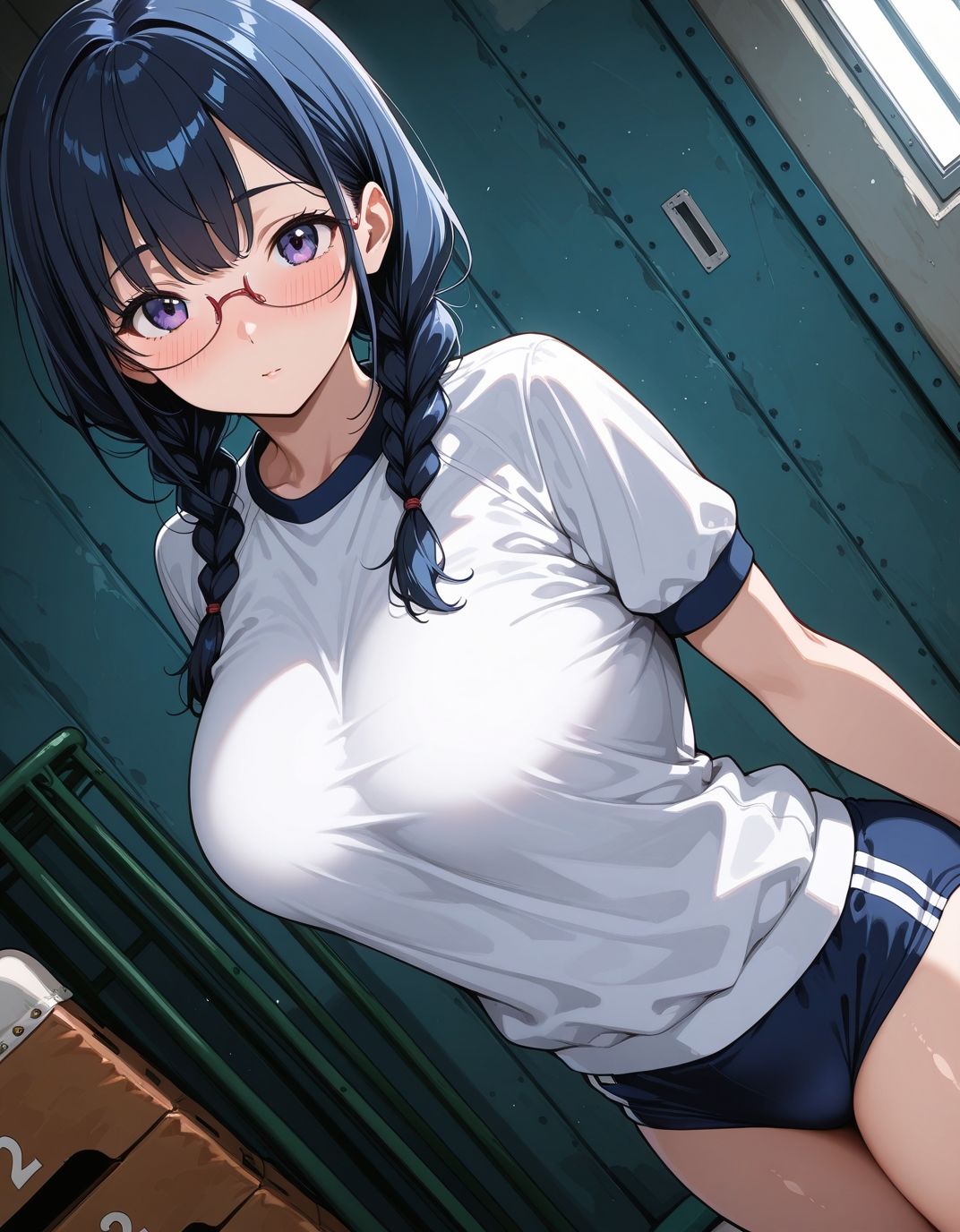 ブルマ日和。― 三つ編みメガネ女子編 ― - サンプル画像 5