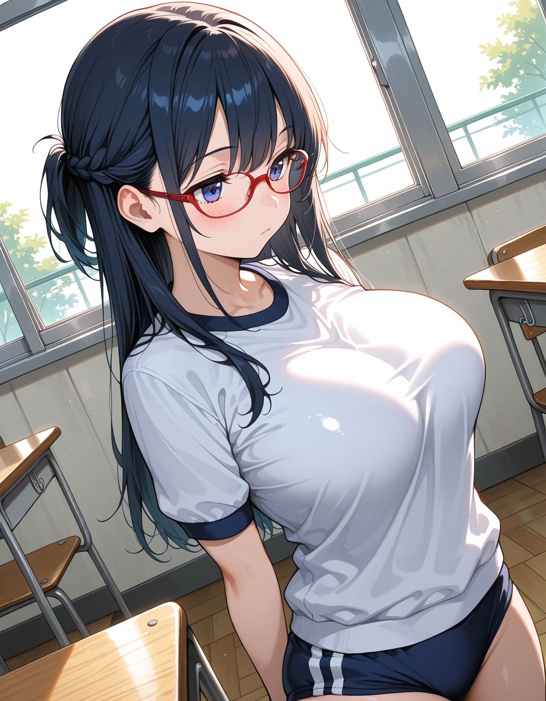 ブルマ日和。― 三つ編みメガネ女子編 ― - サンプル画像 9