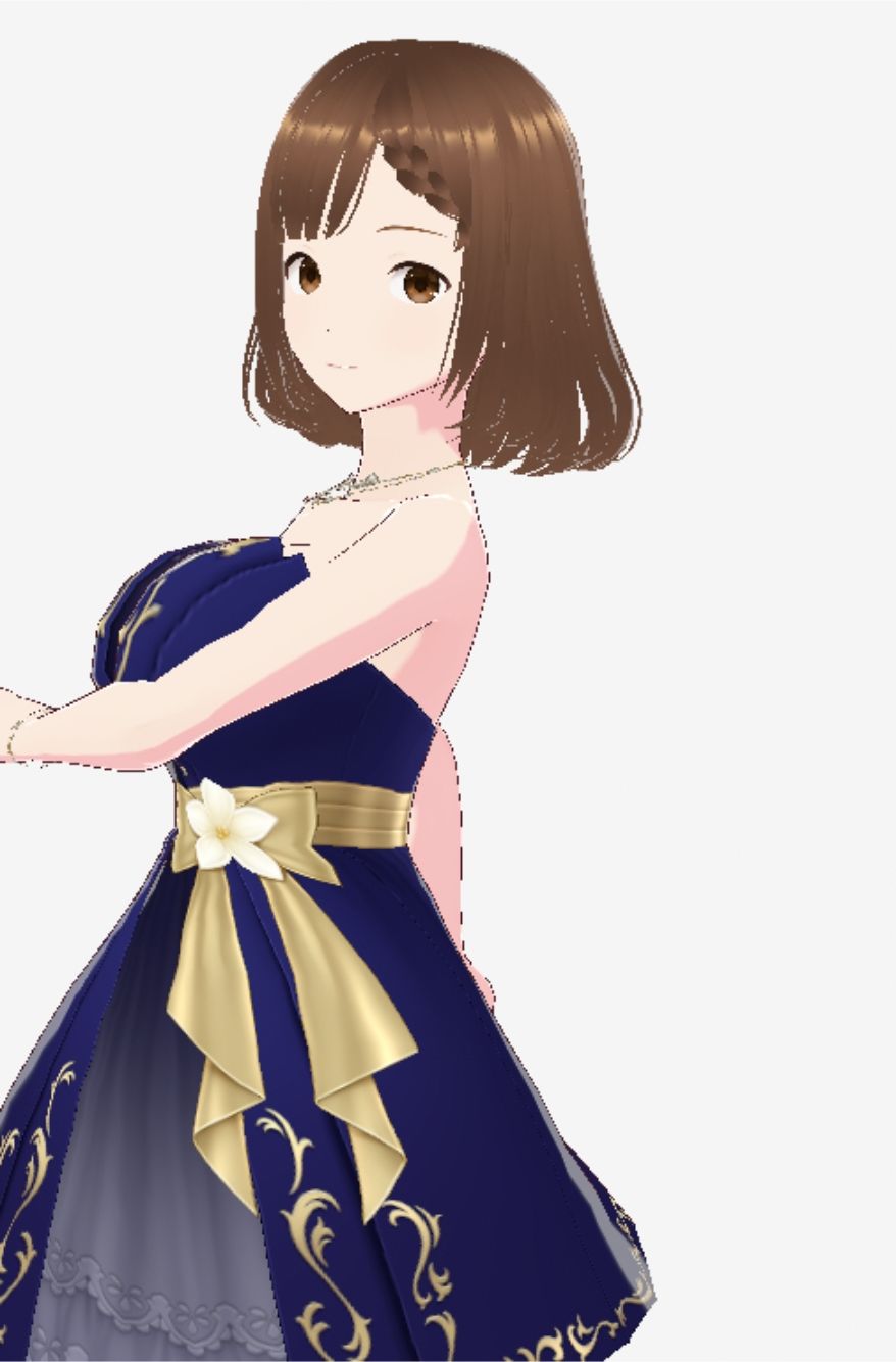 青いドレスを着た巨乳のお姉さん（セリフなし  3DCGモデル  イラスト集） - サンプル画像 2