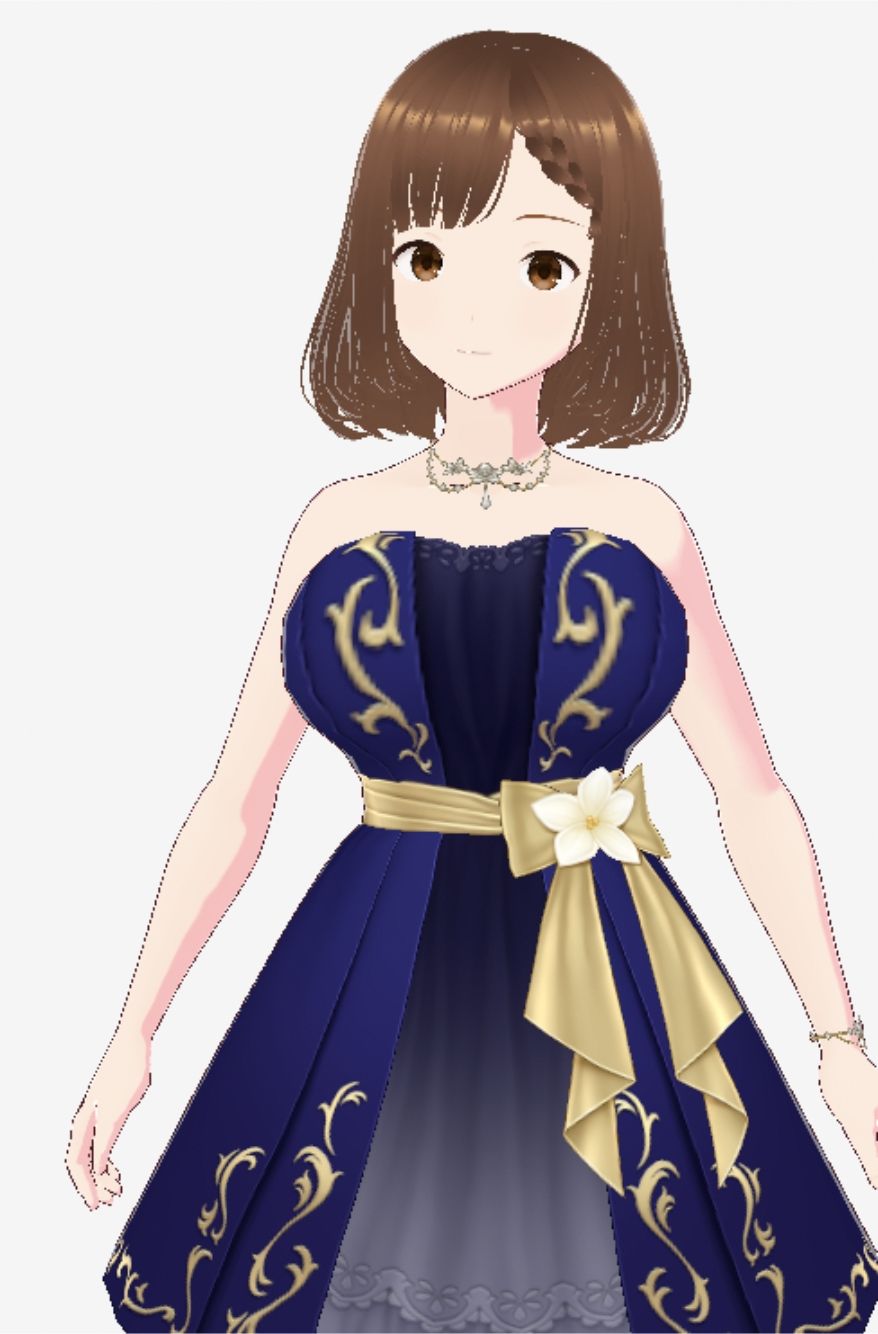 青いドレスを着た巨乳のお姉さん（セリフなし  3DCGモデル  イラスト集） - サンプル画像 4