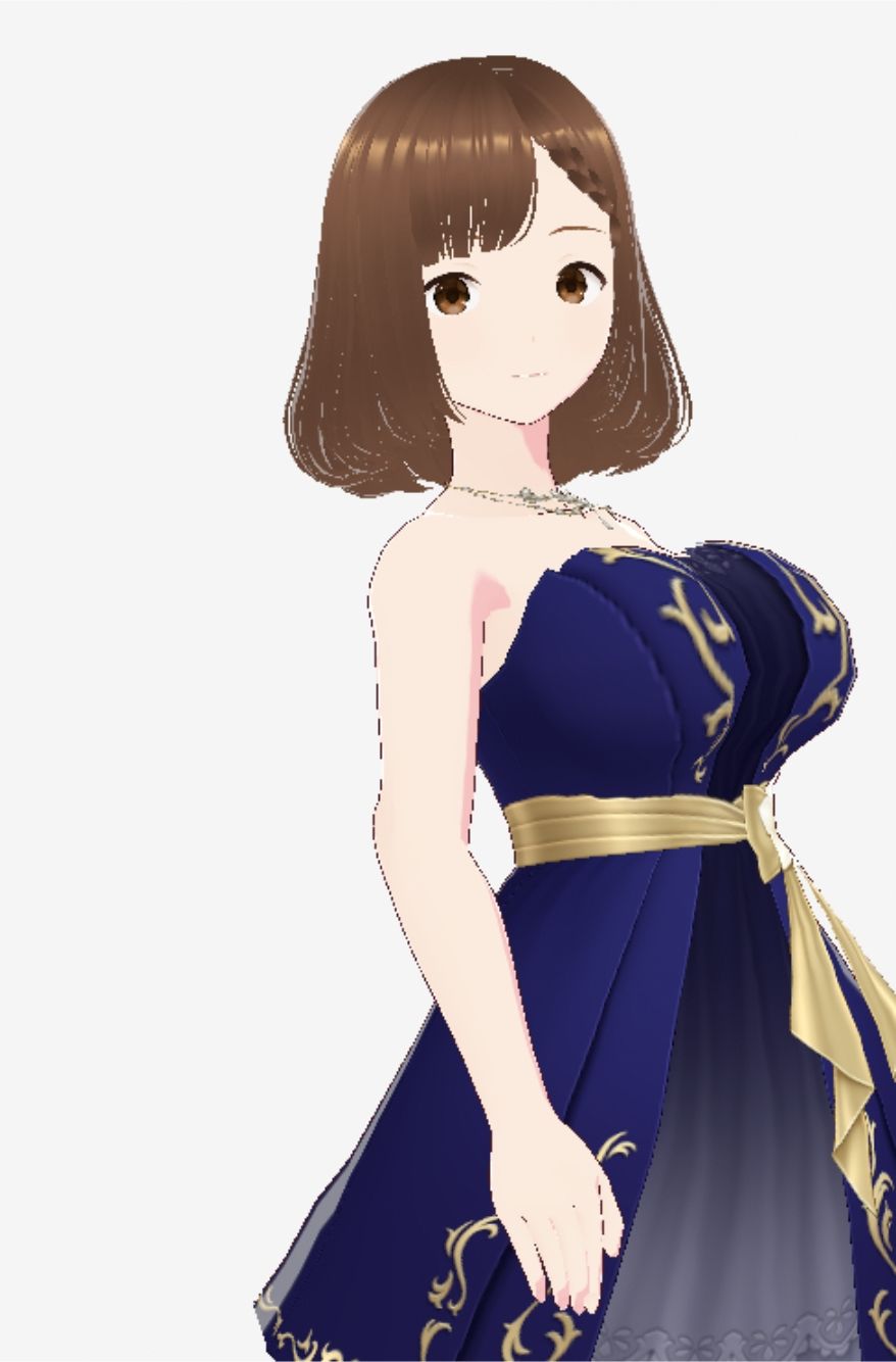 青いドレスを着た巨乳のお姉さん（セリフなし  3DCGモデル  イラスト集） - サンプル画像 5