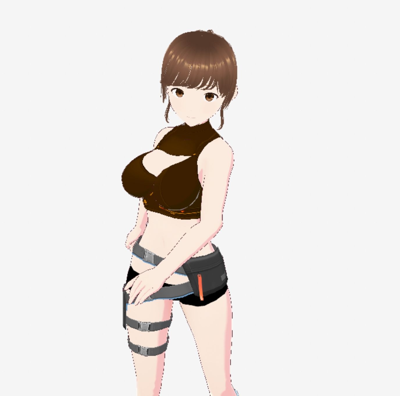 戦ってるようなファッションブラの巨乳美女（セリフなし  3DCGモデル  イラスト集） - サンプル画像 2