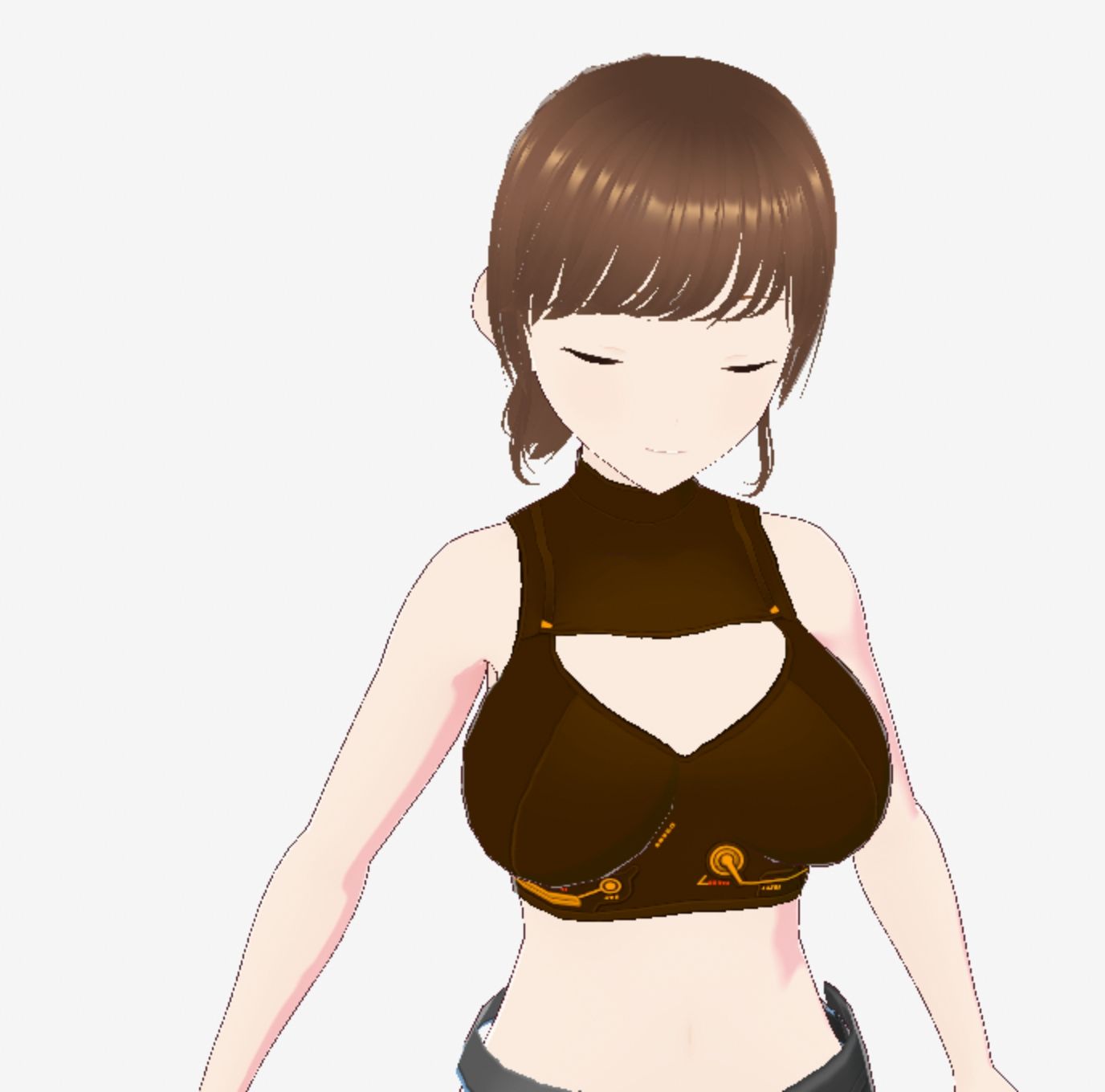 戦ってるようなファッションブラの巨乳美女（セリフなし  3DCGモデル  イラスト集） - サンプル画像 3