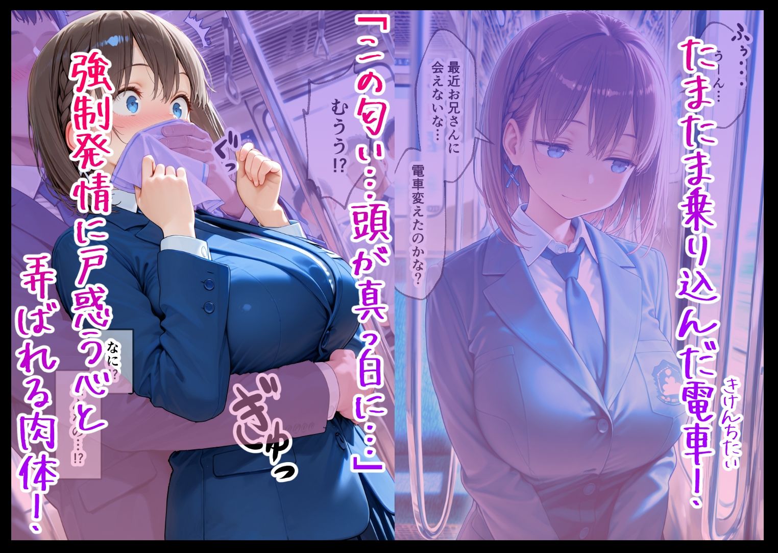 電車痴○堕ち 皆んな見てるなのに降りられない 各駅無視の快楽電車 前と後ろから責められて 月曜日のた〇わ  アイ編 - サンプル画像 1