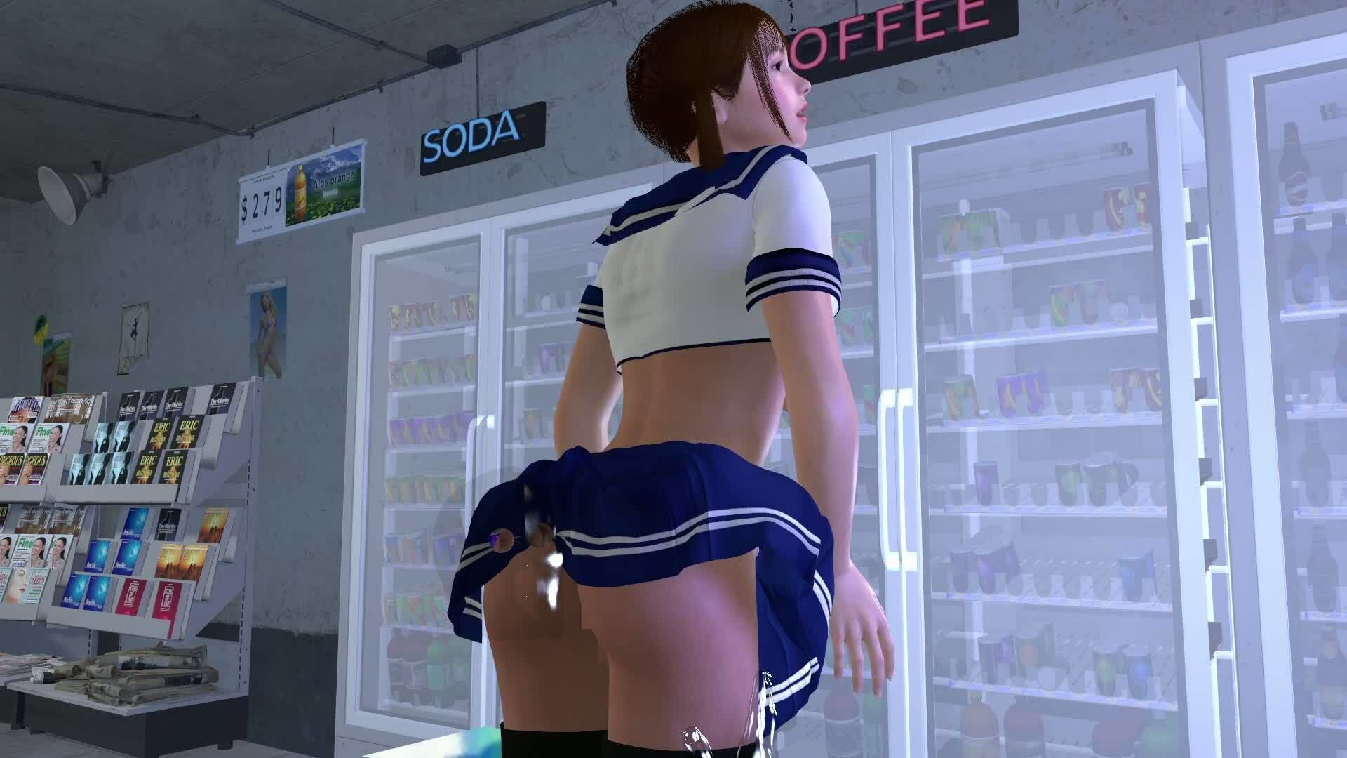 【ROMV371】ロリ巨乳JKレ●プ透明人間コンビニフルセックス「誰もいなのにレ●プされてる！？」 - サンプル画像 1