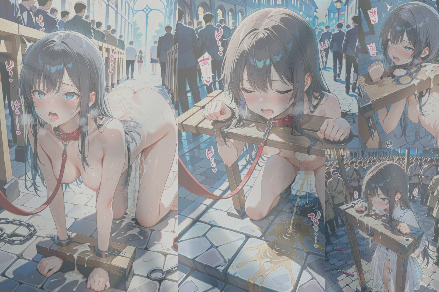 敗国の王女姉妹の公開レ●プ調教〜広場で民衆に毎日中出しされ続けるお姫様たちの屈辱の記録 - サンプル画像 3