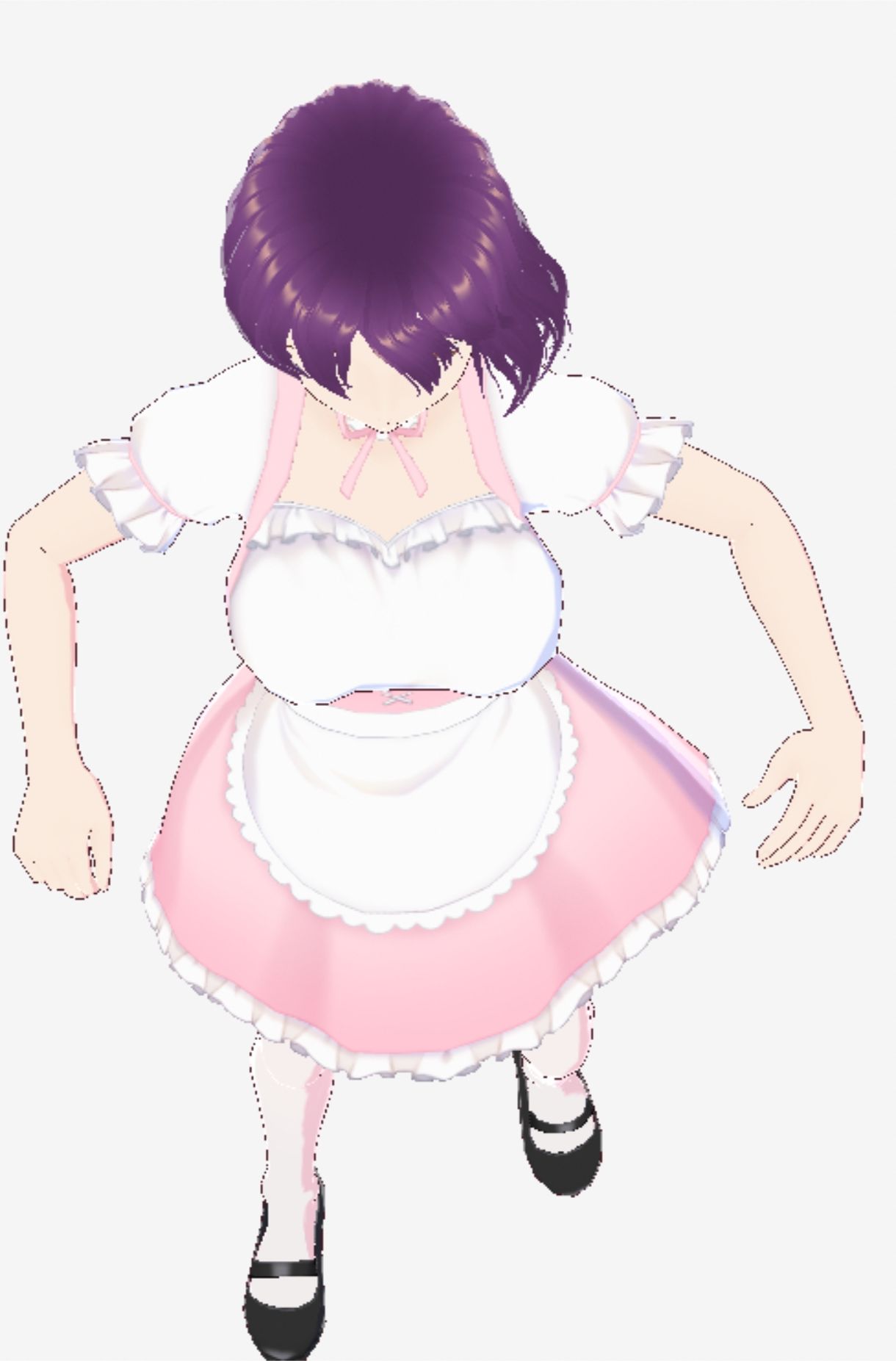 パープルヘアの巨乳の女性（セリフなし  3DCGモデル  イラスト集） - サンプル画像 1