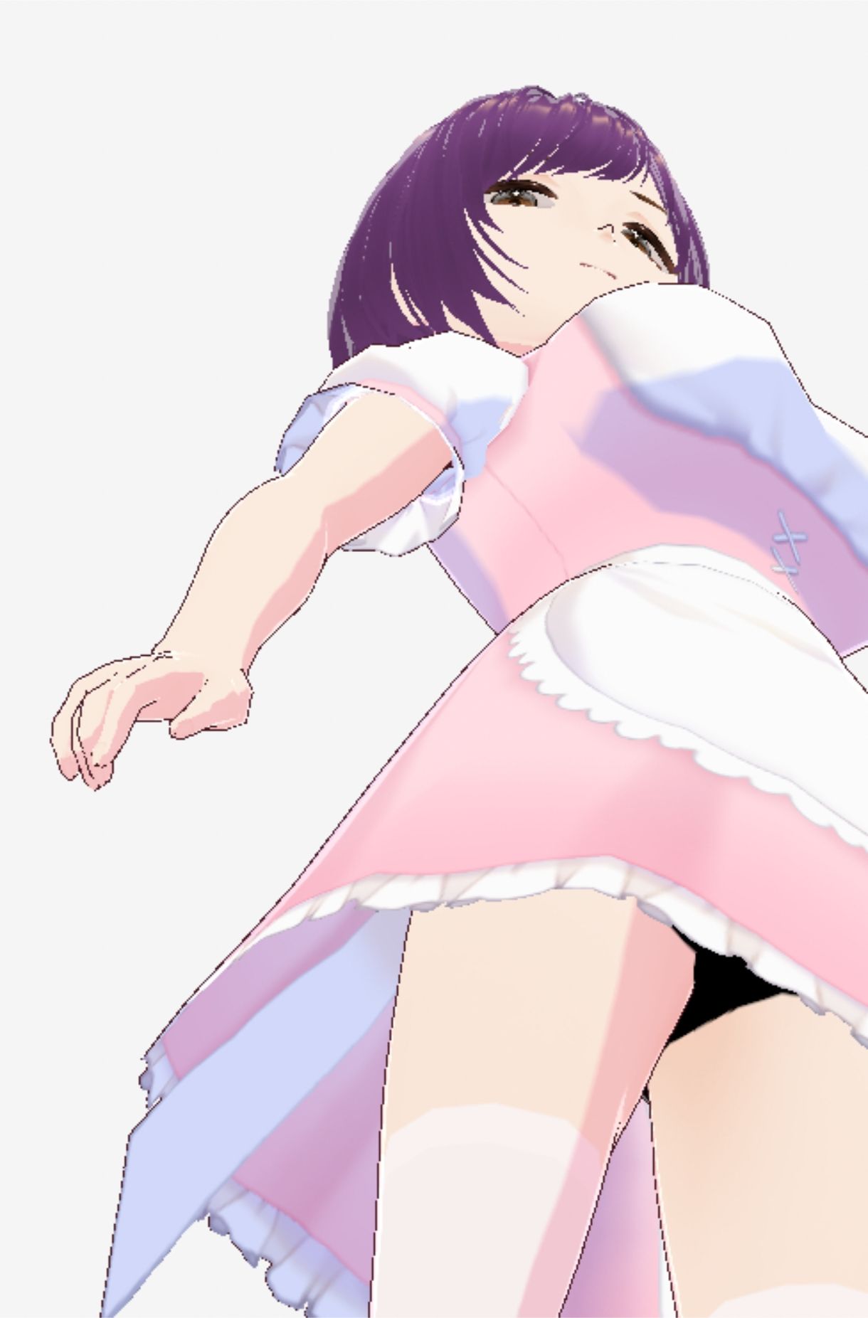 パープルヘアの巨乳の女性（セリフなし  3DCGモデル  イラスト集） - サンプル画像 4