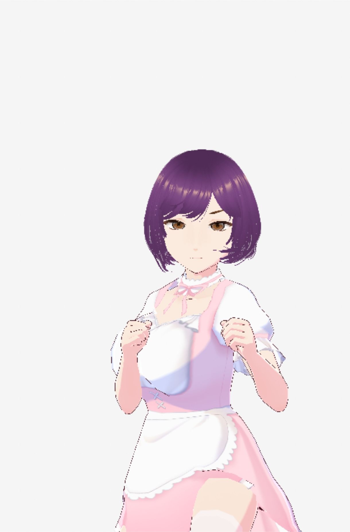 パープルヘアの巨乳の女性（セリフなし  3DCGモデル  イラスト集） - サンプル画像 6