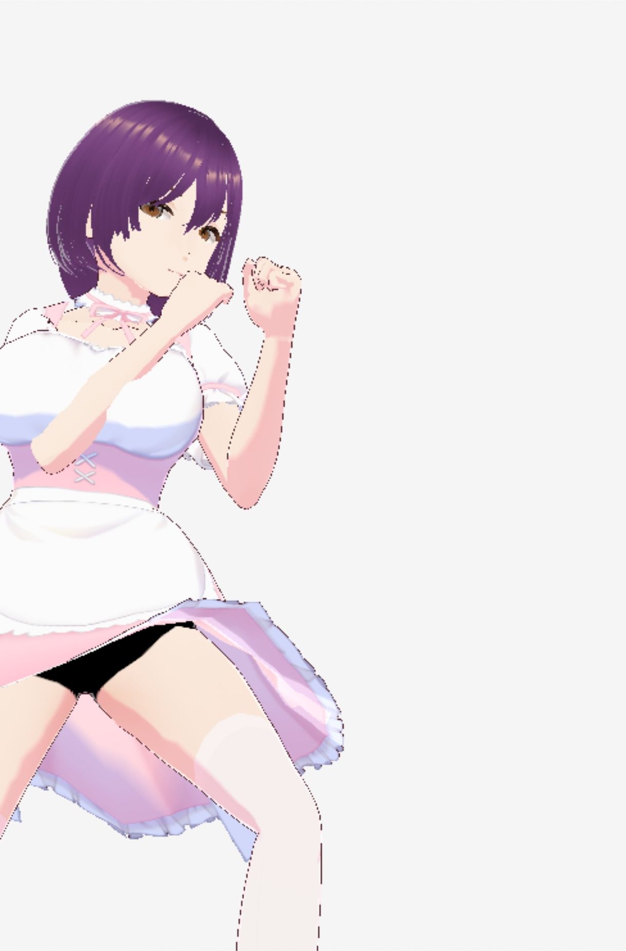 パープルヘアの巨乳の女性（セリフなし  3DCGモデル  イラスト集） - サンプル画像 7