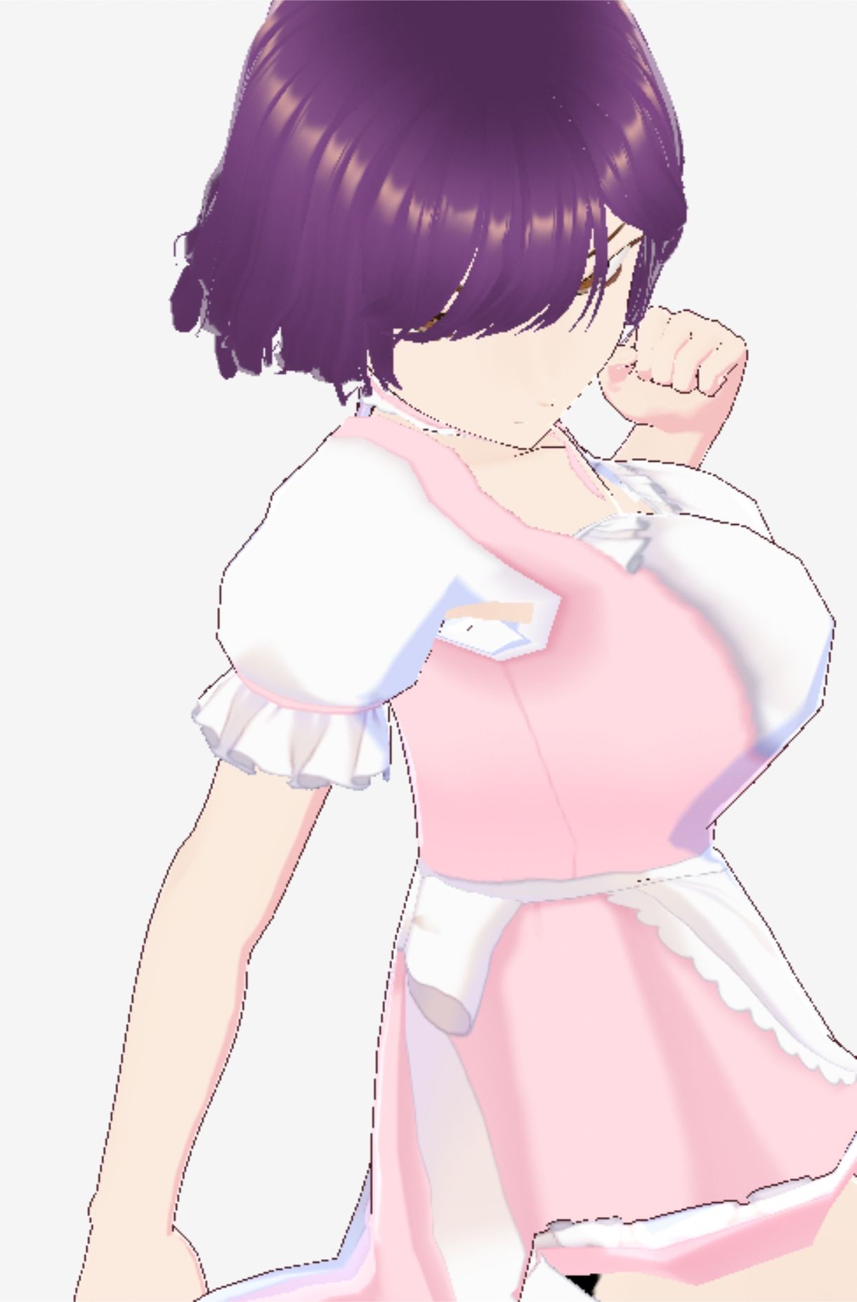 パープルヘアの巨乳の女性（セリフなし  3DCGモデル  イラスト集） - サンプル画像 8