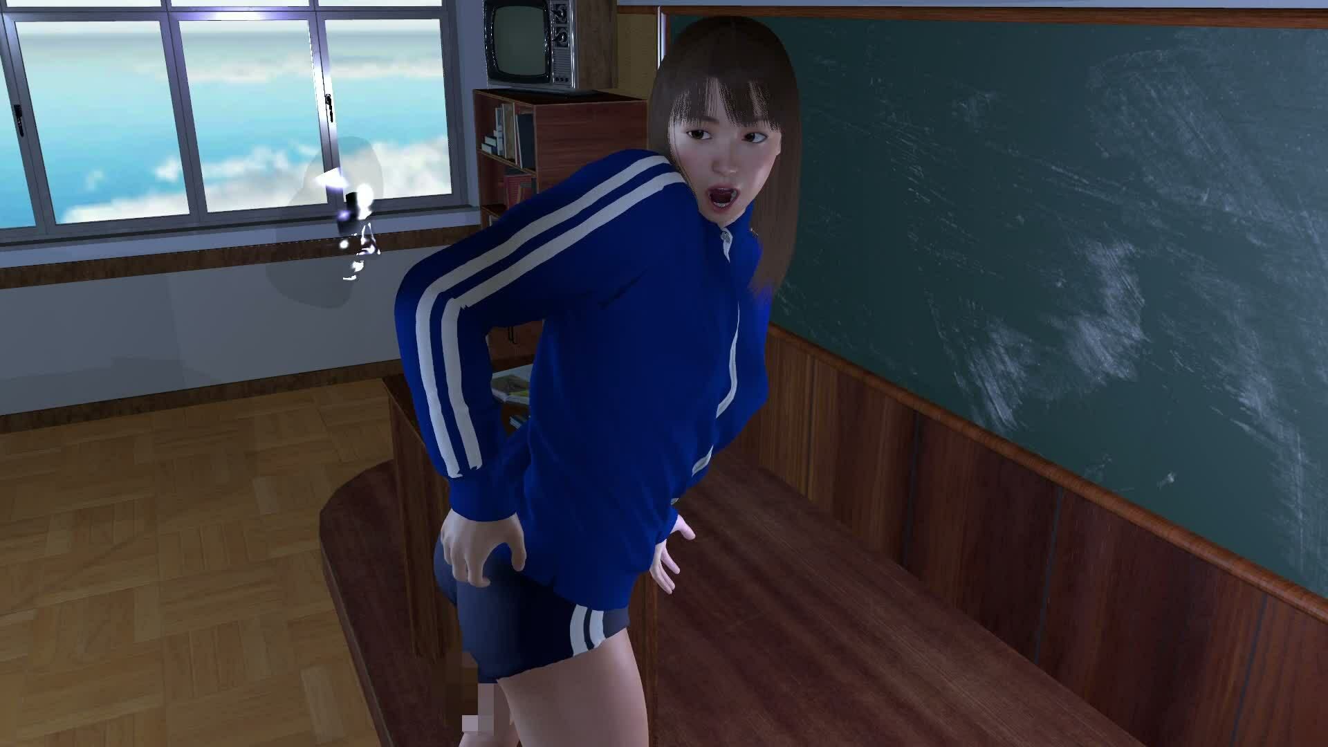 【ROMV372】ジャージブルマ学校教室透明人間フルセックス「誰もいなのにセックスされてる！？」 - サンプル画像 1