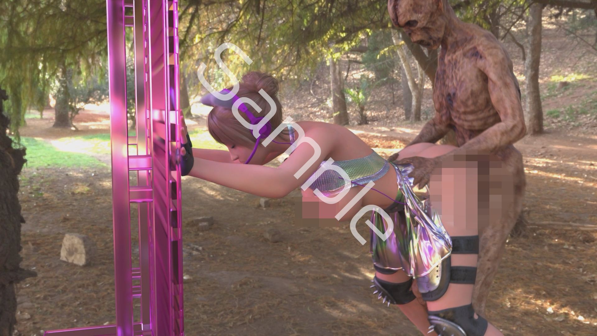 【▲100】廻里が主人公のMMORPG『編隊コレクション:Re』ゲーム動画（Vol.20:ゾンビの集団によるレ○プ被害に遭ってしまう:立ちバックでおっぱい丸出し！！） - サンプル画像 1