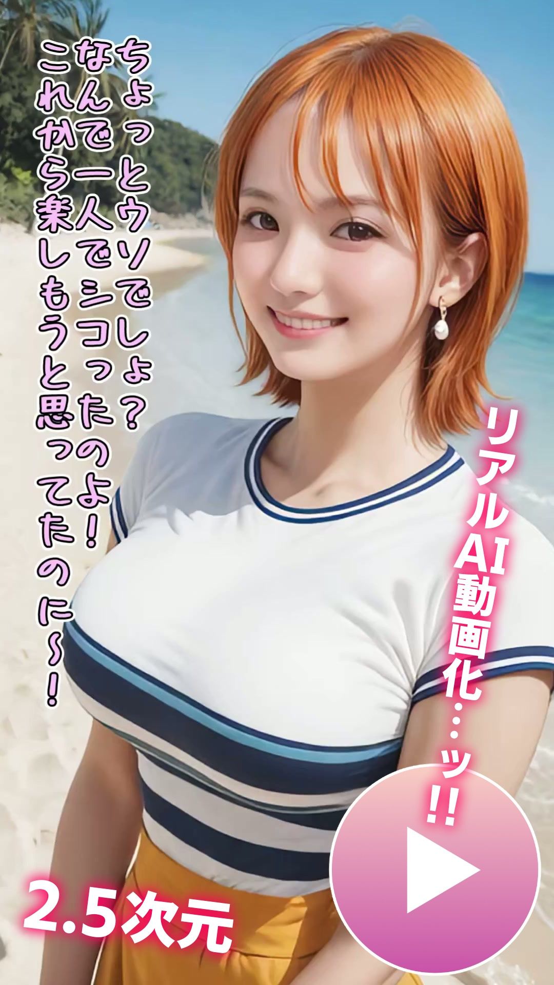 ワンピー○ リアルナミ【動画】幸せパンチ - サンプル画像 1