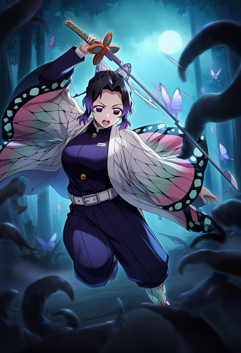 胡蝶し●ぶ vs ぬるぬる触手 - サンプル画像 3