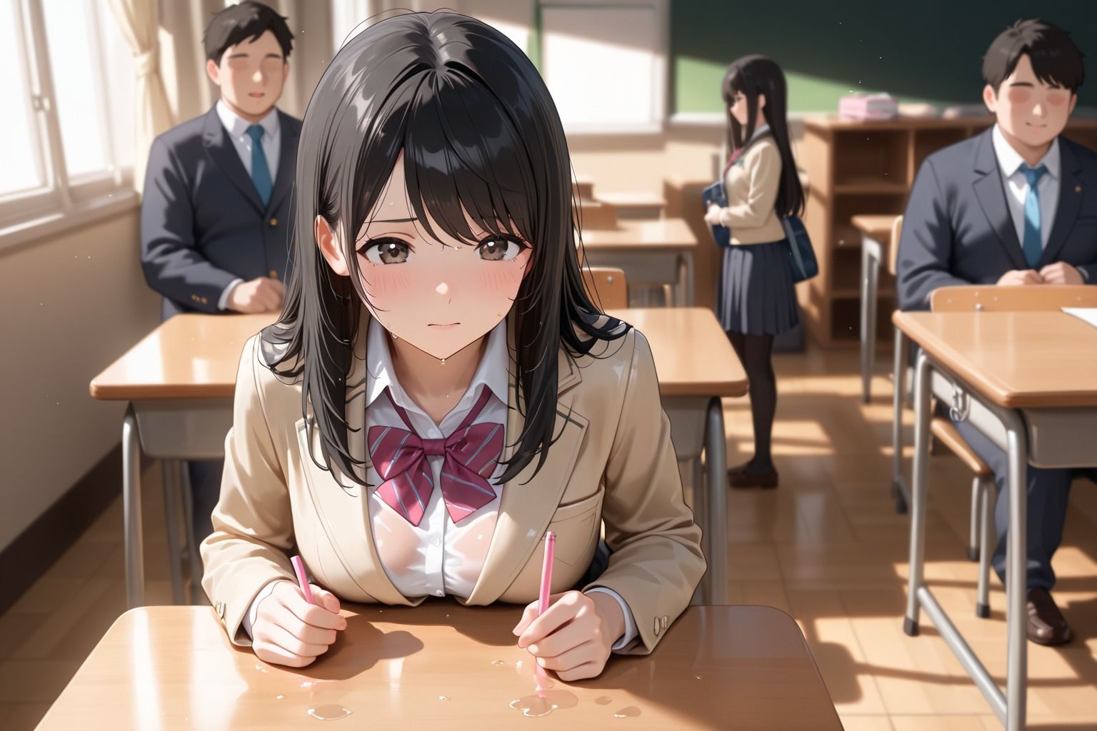 清楚な女子校生は、評判最悪な教師の性教育に侵される - サンプル画像 2