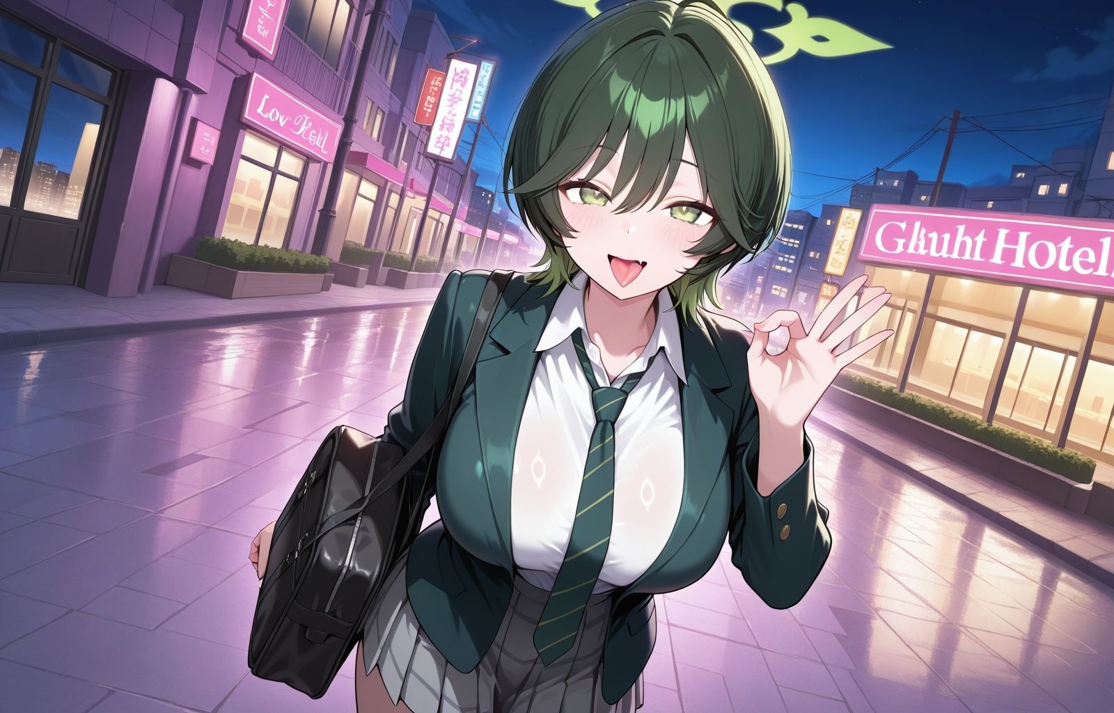 フユと円光えっち（はーと） 制服・巨乳・円光・お風呂・いちゃいちゃ・くぱぁ - サンプル画像 1