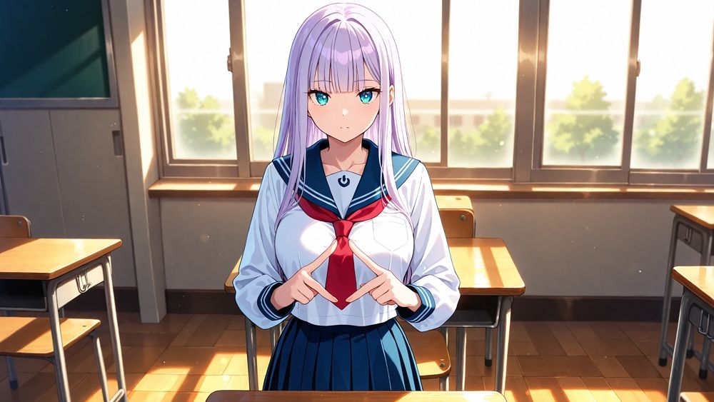 【4K】紫髪ツイン茶髪の爆乳水泳部員が新任コーチと孕ませレッスン - サンプル画像 2