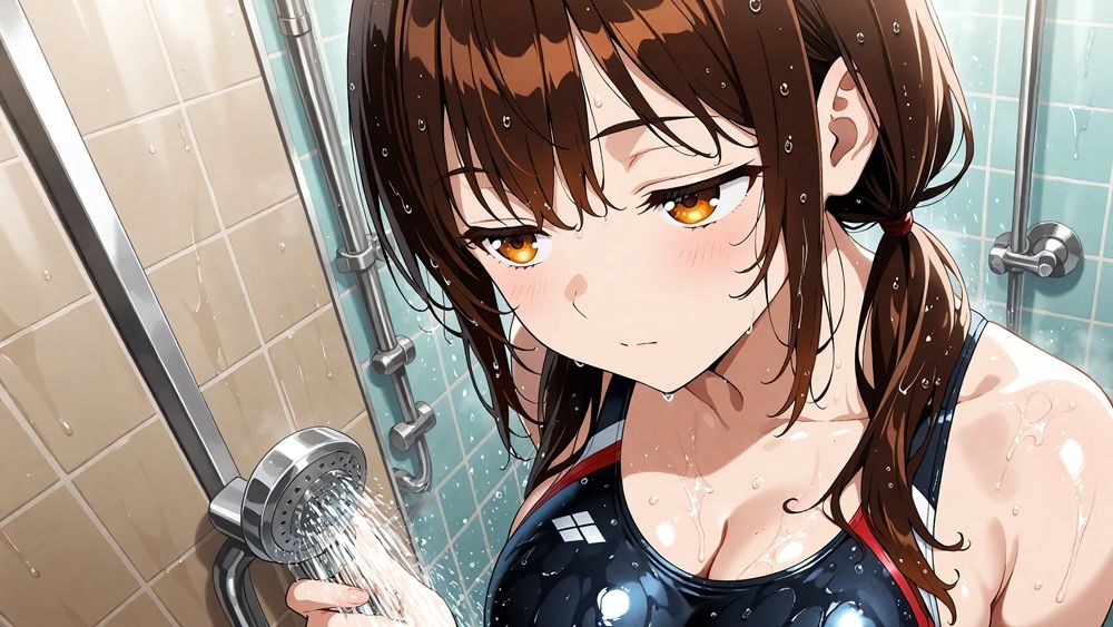 【4K】紫髪ツイン茶髪の爆乳水泳部員が新任コーチと孕ませレッスン - サンプル画像 7