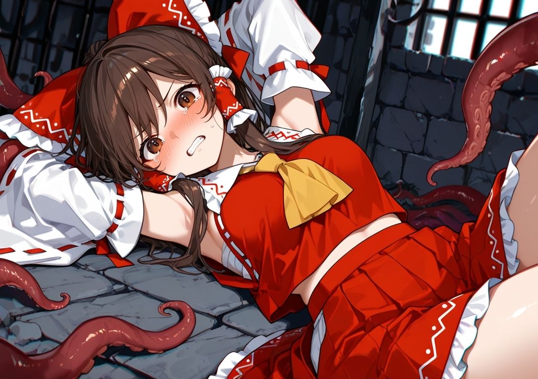 【4Kアニメ】東方Project 触手凌●集 ヌルヌル絡みつきで全員絶頂 - サンプル画像 2