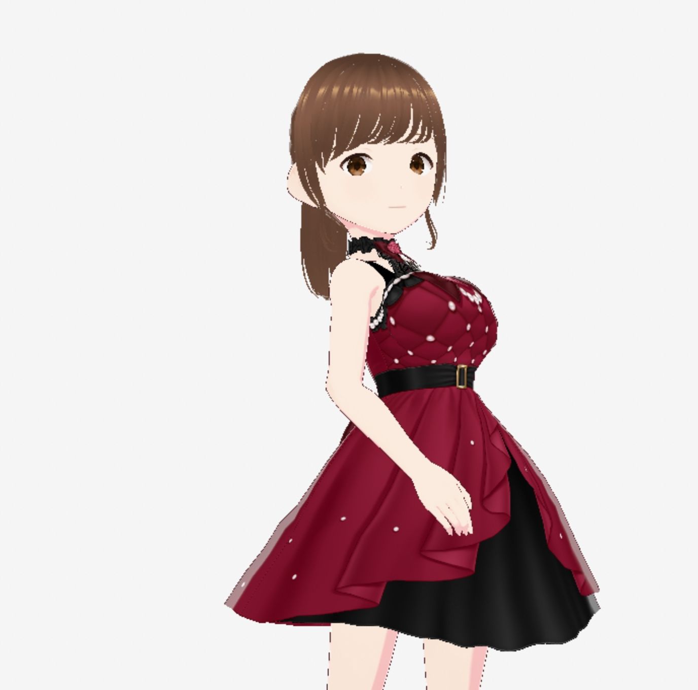 赤いドレスの巨乳のお姉さん（セリフなし  3DCGモデル  イラスト集） - サンプル画像 2