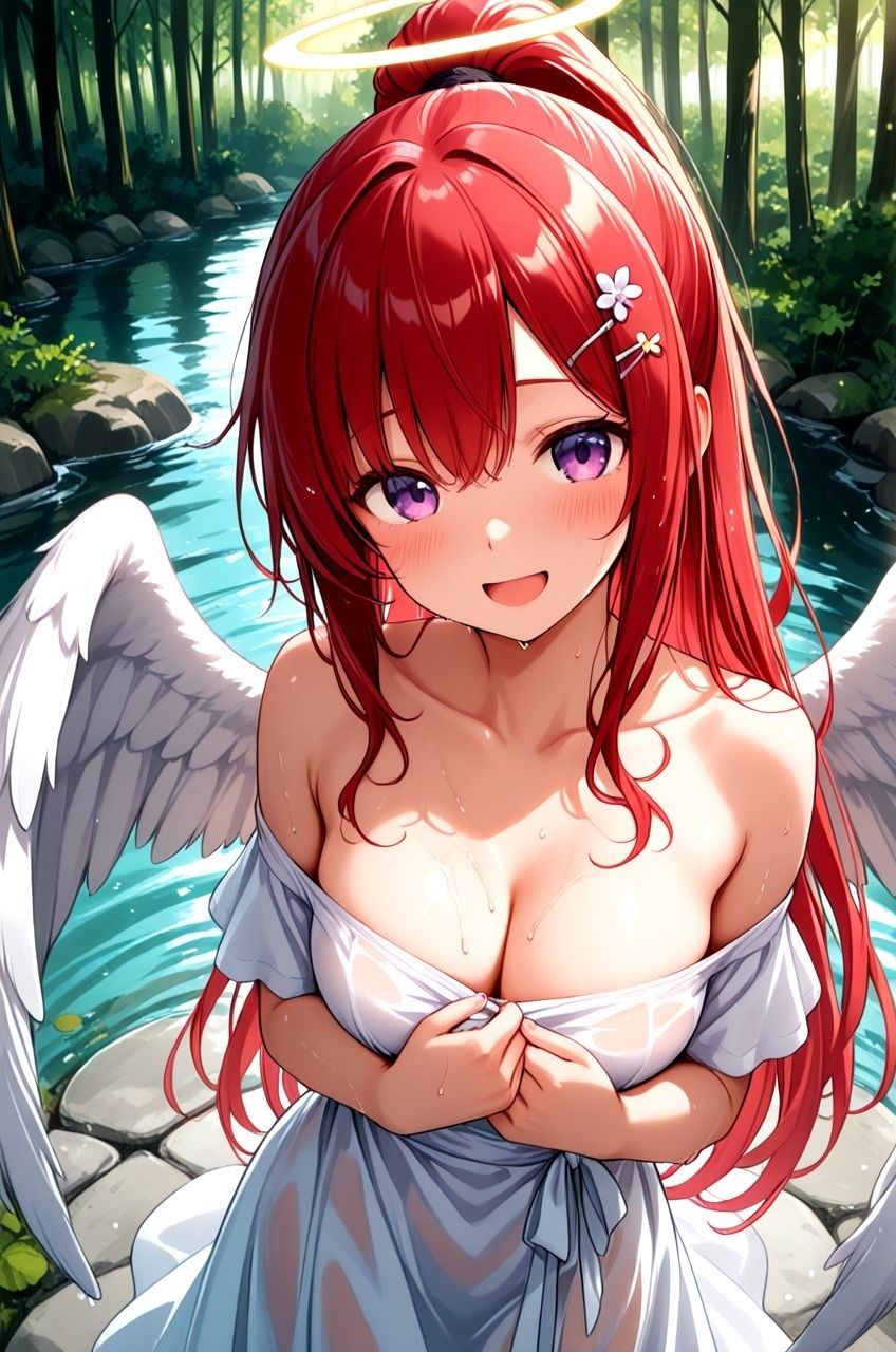 拾った美少女天使にエッチなこと教えたらドハマりしちゃっていつまでも天界に帰れるのに帰らないお話3 水浴編 - サンプル画像 1