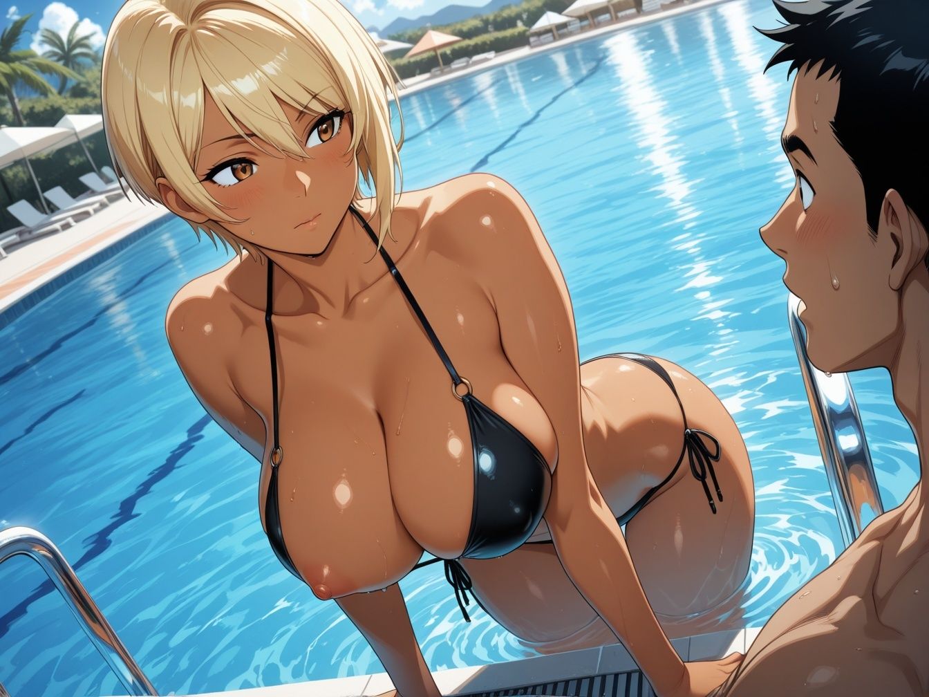 貸し切りでイチャラブ黒ギャルビーチ - サンプル画像 6
