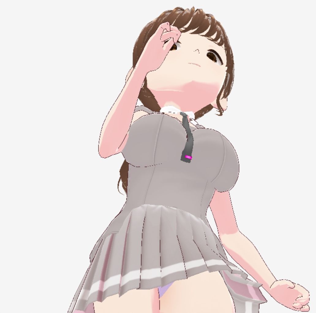 グレーと茶色の真ん中のような色の服のお姉さん（セリフなし  3DCGモデル  イラスト集） - サンプル画像 1