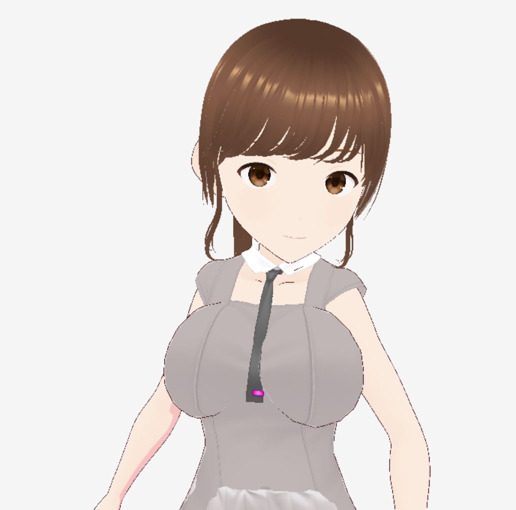 グレーと茶色の真ん中のような色の服のお姉さん（セリフなし  3DCGモデル  イラスト集） - サンプル画像 2