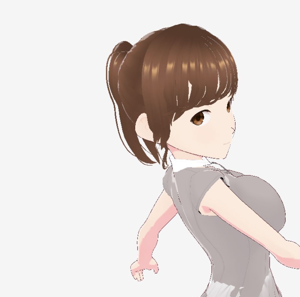 グレーと茶色の真ん中のような色の服のお姉さん（セリフなし  3DCGモデル  イラスト集） - サンプル画像 3