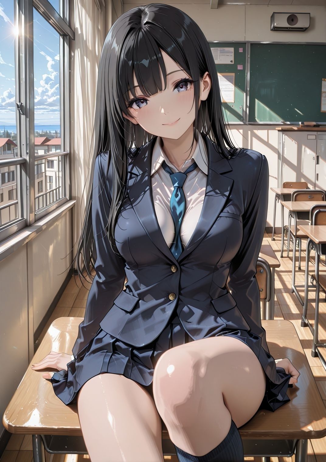 黒髪清楚なお嬢様JKと放課後、熱烈性交 - サンプル画像 1