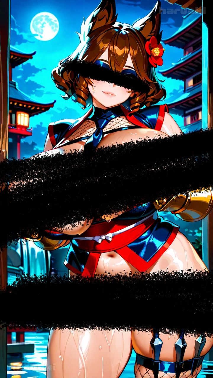 【AIアニメ巨乳美女写真集】Vol.3任務そっちのけで誘惑してくる変態仮面忍者くノ一_再掲 - サンプル画像 2