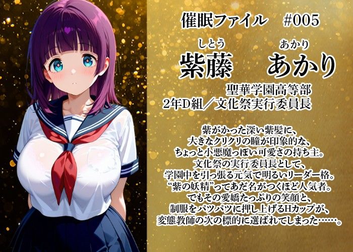 催〇アプリで爆乳 生徒を抱く変態教師（紫藤 あかり編） - サンプル画像 2