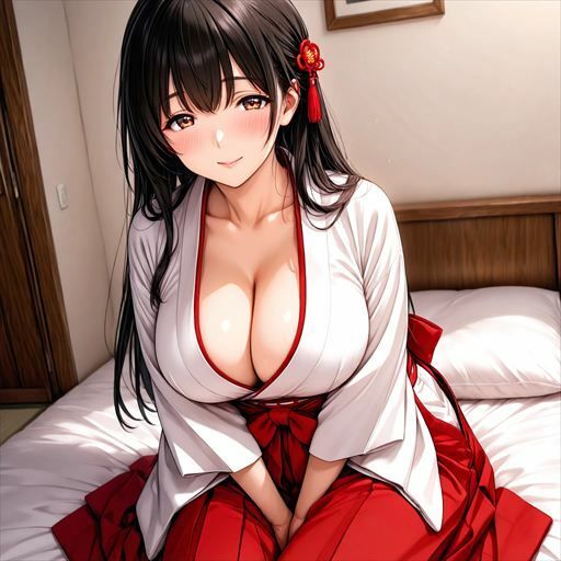 巨乳×巫女 - サンプル画像 4