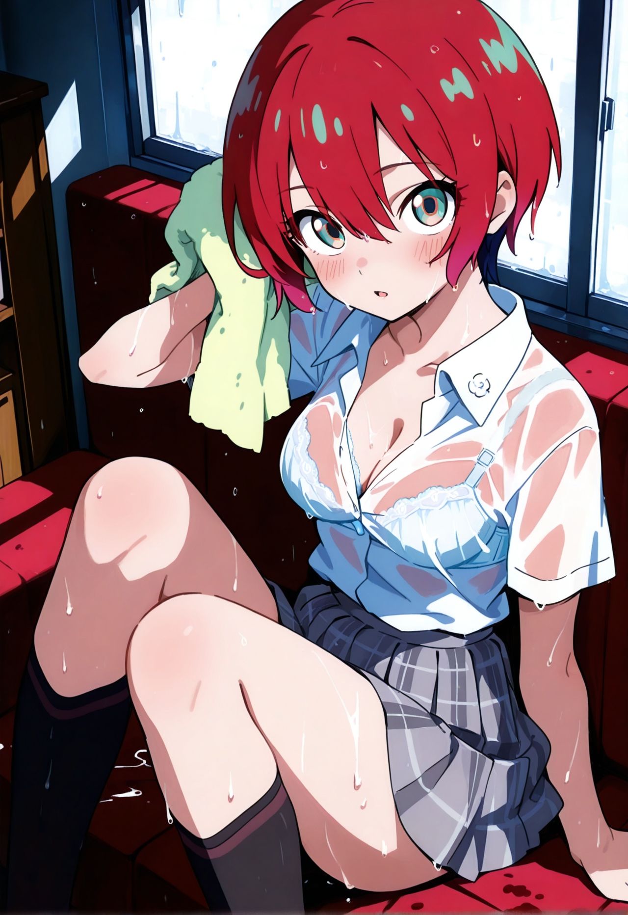 JKマチュと雨宿りついでにラブラブ交尾しちゃうやつ - サンプル画像 1