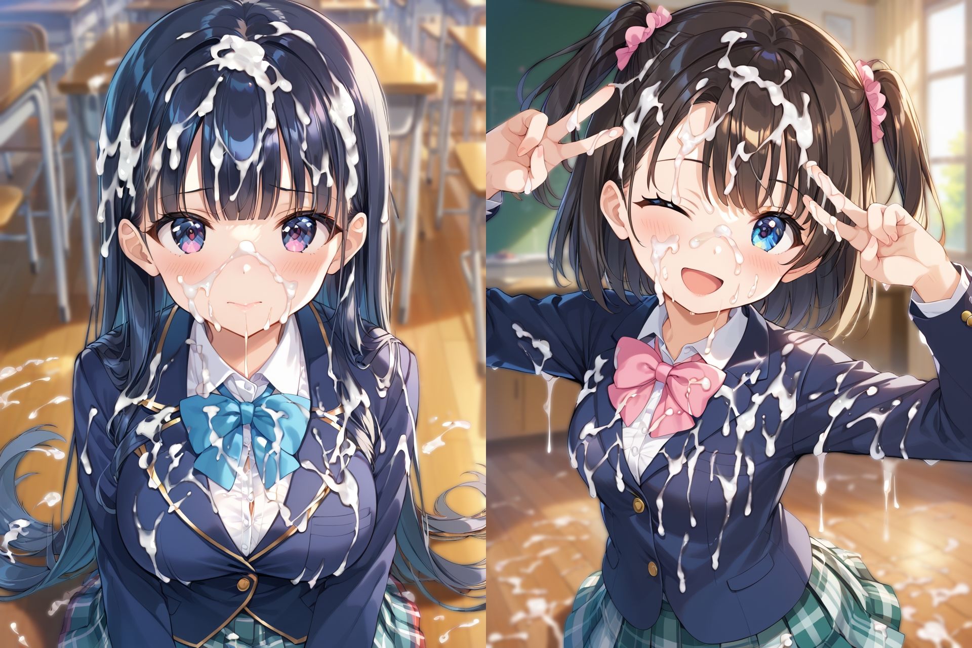 ブレザー制服ぶっかけCG集 - サンプル画像 1