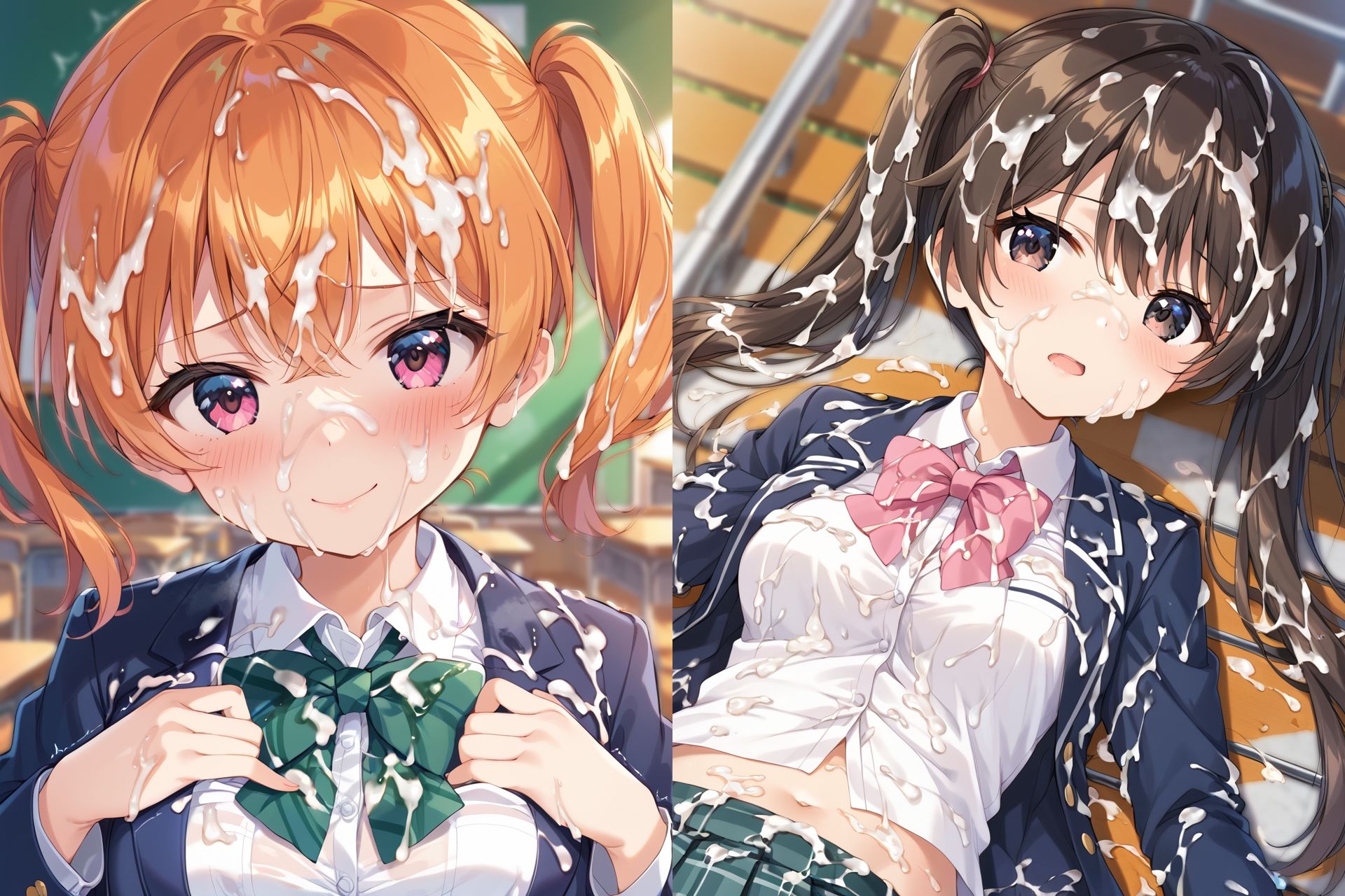 ブレザー制服ぶっかけCG集 - サンプル画像 8