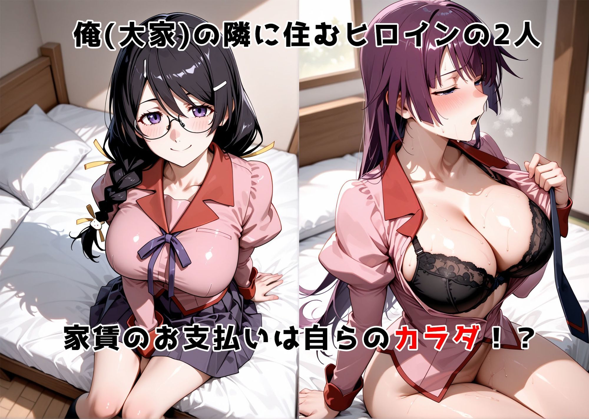 チン体奉仕契約〜大家への家賃は私達のカラダ〜羽〇翼・戦場〇原ひたぎ - サンプル画像 1