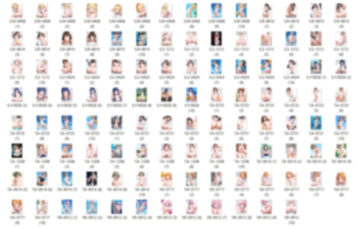 【女性のみ-Normal】41キャラ イラストまとめ ＋ 34人背の順イラスト〜全裸Version〜 - サンプル画像 6