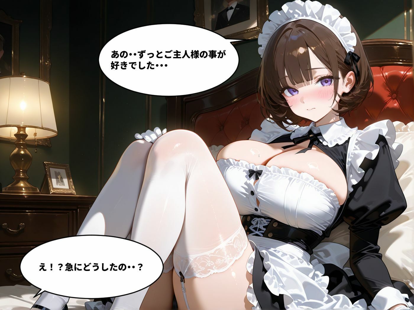 あまあまな巨乳メイドと一晩中ラブラブセックス - サンプル画像 2