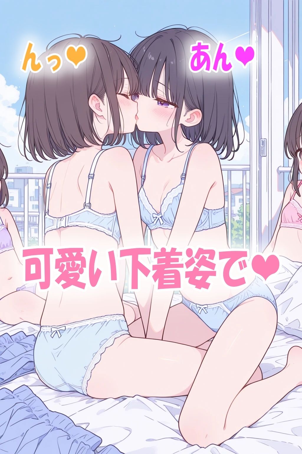 百合作品！女の子達の秘密の下着イラスト300枚 - サンプル画像 3