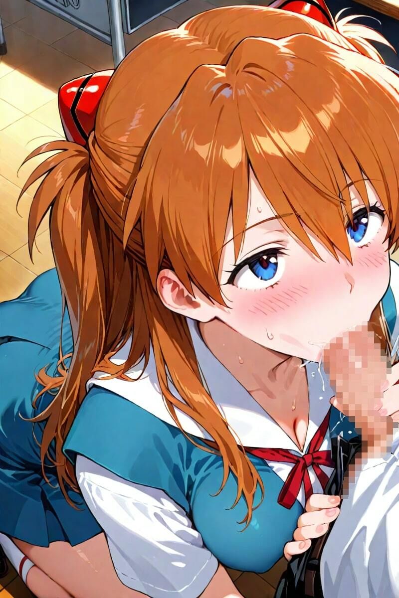 サクッとシリーズ！ 巨乳ア〇カ・ラングレーと碇シ〇ジ 教室制服編 フェラ イラマチオ バイブ 挿入 中出し 合計500枚 - サンプル画像 1