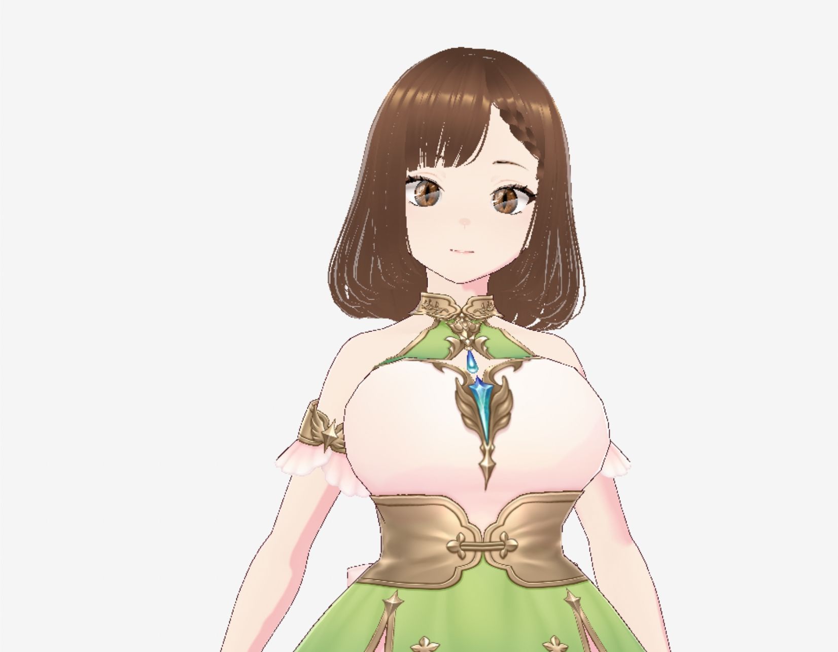 少しファンタジーっぽい衣装の巨乳のお姉さん（セリフなし  3DCGモデル  イラスト集） - サンプル画像 2