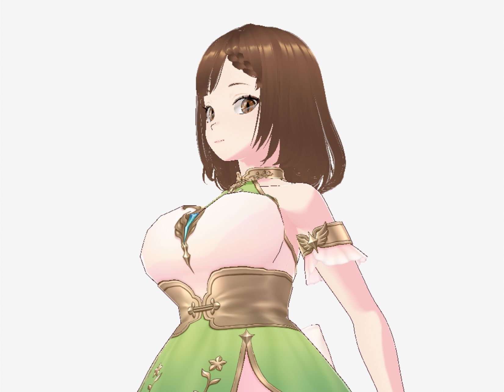 少しファンタジーっぽい衣装の巨乳のお姉さん（セリフなし  3DCGモデル  イラスト集） - サンプル画像 3