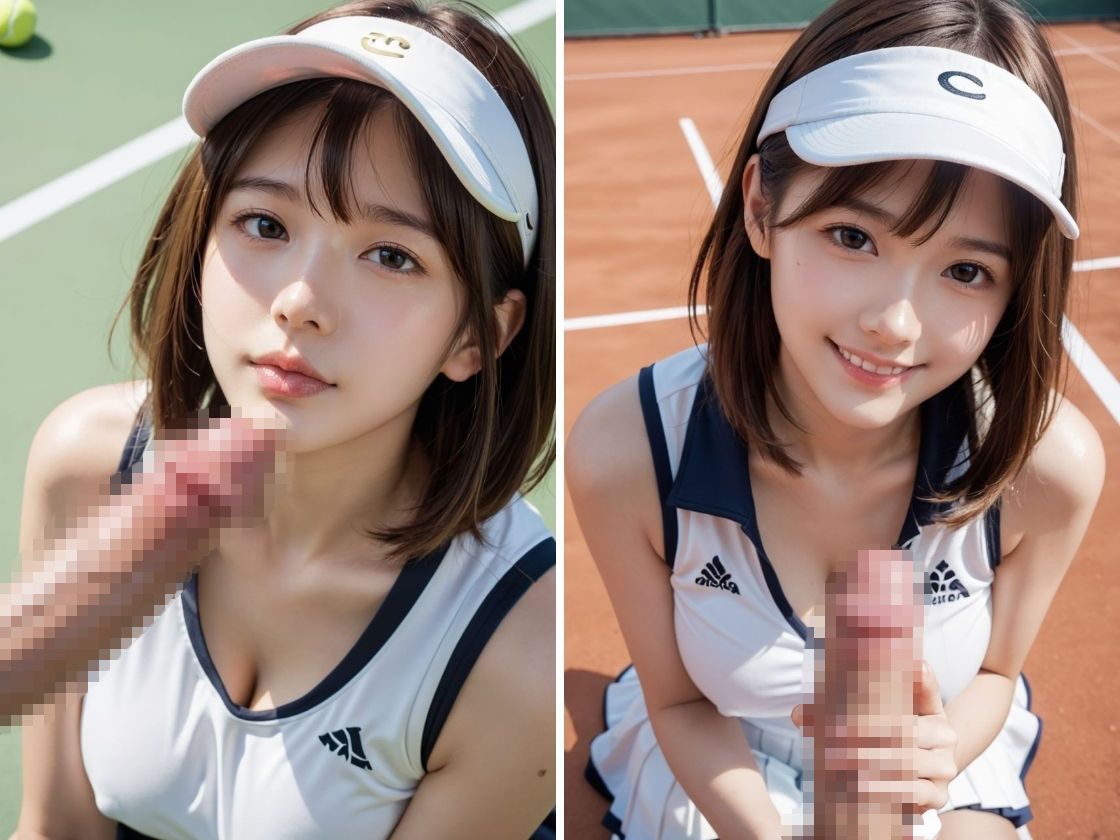 「スマッシュの声じゃない・・・」女子テニス部  熱すぎる個人指導 - サンプル画像 4